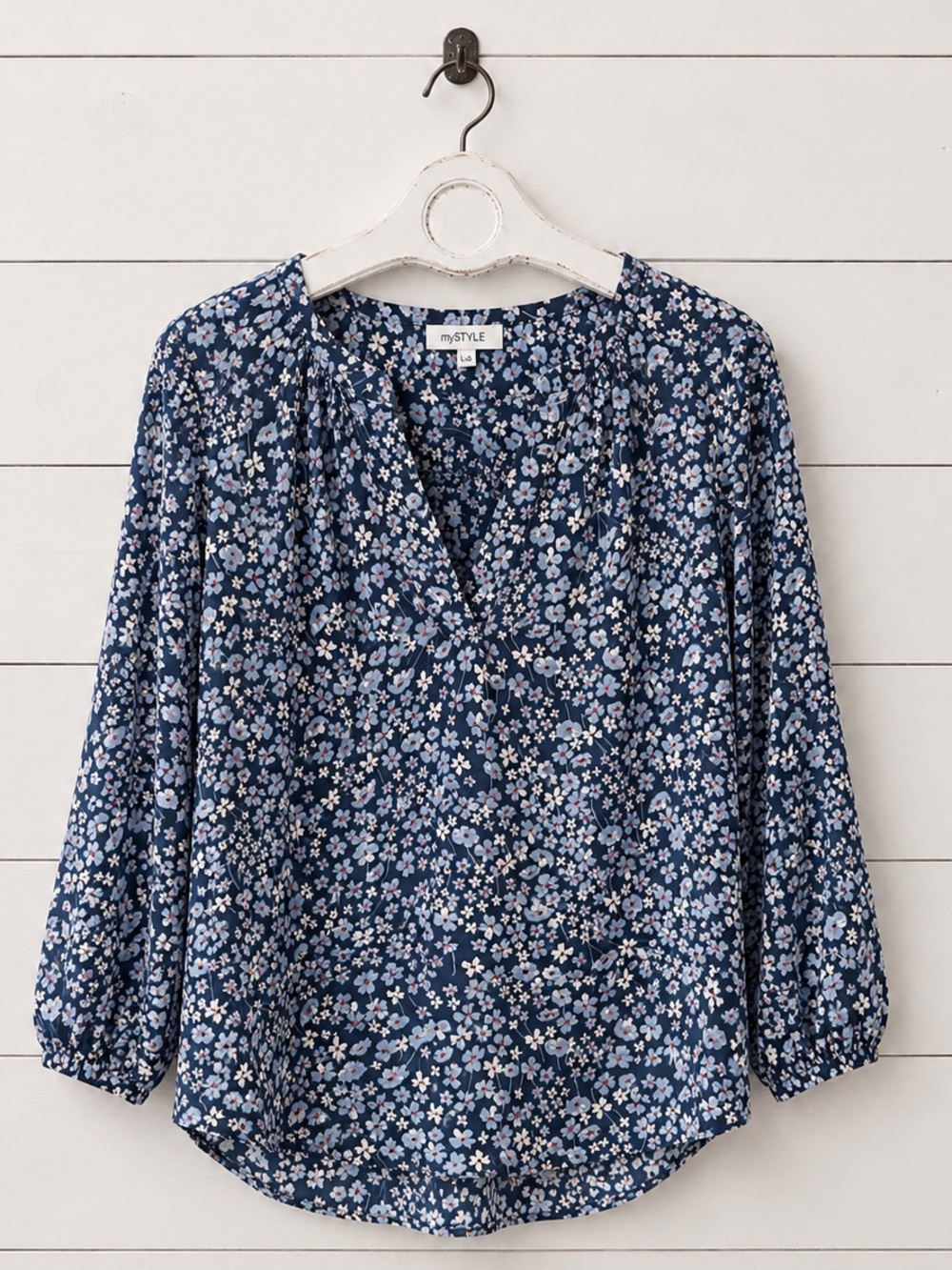 Navy Floral Women's Top